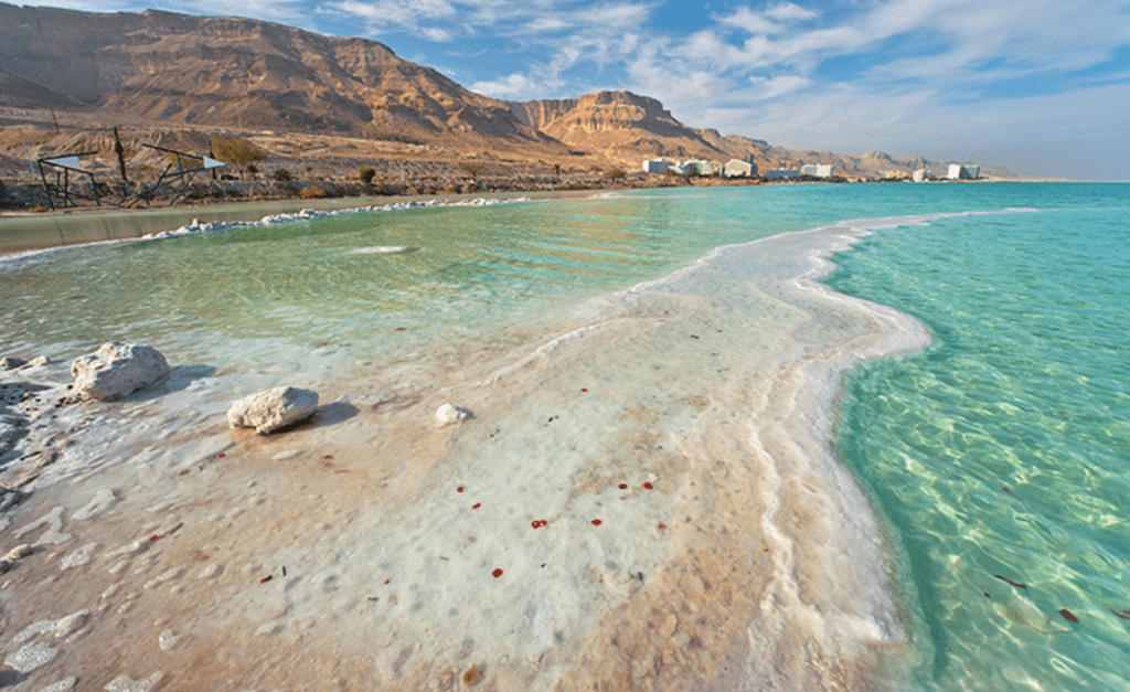 Dead Sea saline shoreline