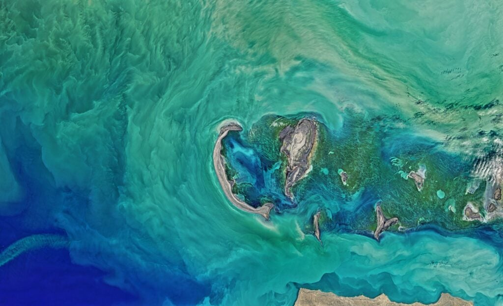 Caspian Sea aerial view
